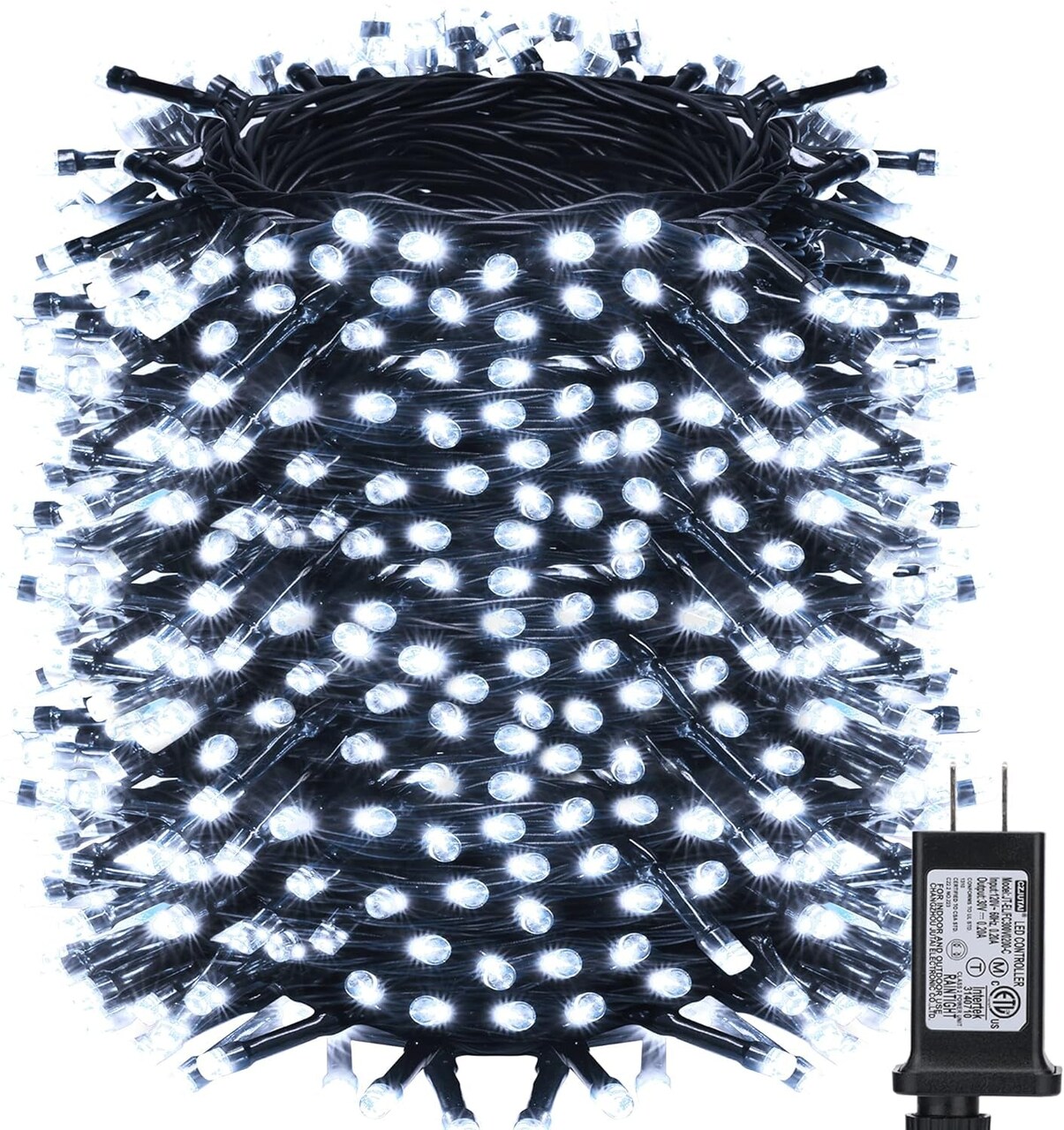 Christmas Lights Outdoor, 213Ft 600 LED Christmas String Lights, 8 Modes, Timer, Waterproof Christmas Fairy Twinkle Lights for Home Garden Yard Wedding Party Tree Xmas Decors - Cool White